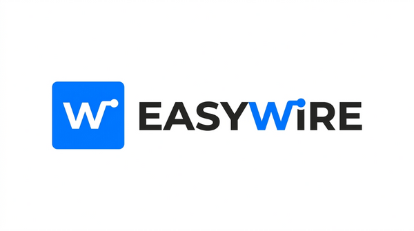 EasyWire logo with a blue square and 'W' on a white background